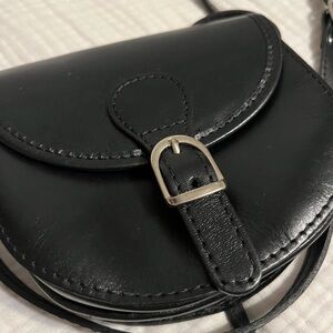 Florentine Genuine Black Leather Crossbody Bag (purchased in Florence, Italy)